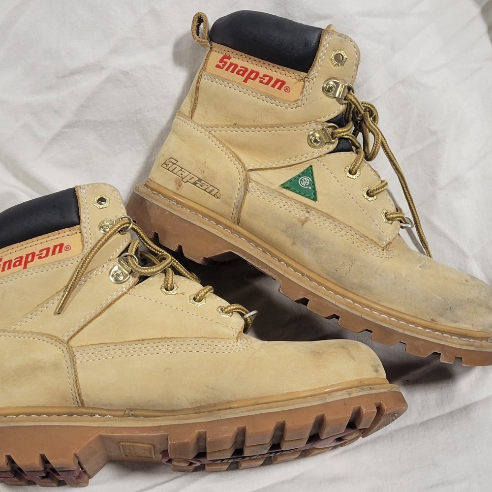 Snap on work boot safety steel toe mens 8